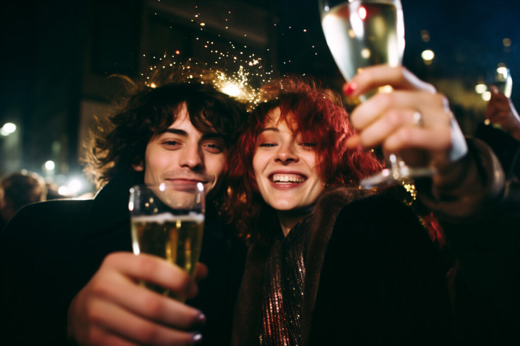 Couple Celebrating New Year's Together