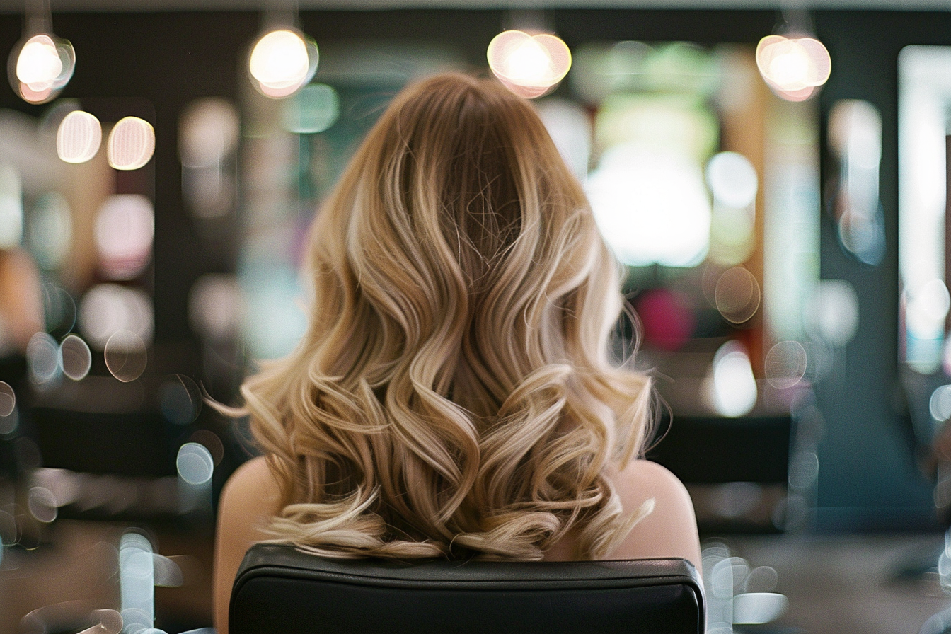 Wavy Blonde Hair Professionally Styled at a Dallas Hair Salon